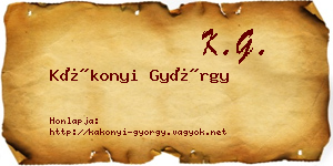 Kákonyi György névjegykártya